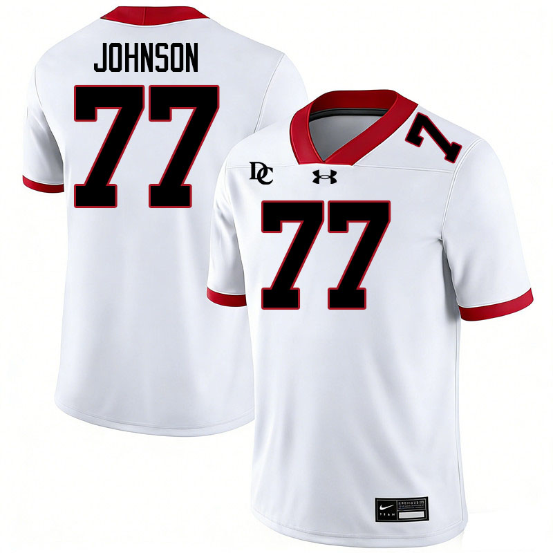 Davidson Wildcats #77 Zion Johnson College Football Jerseys,Uniforms-White
